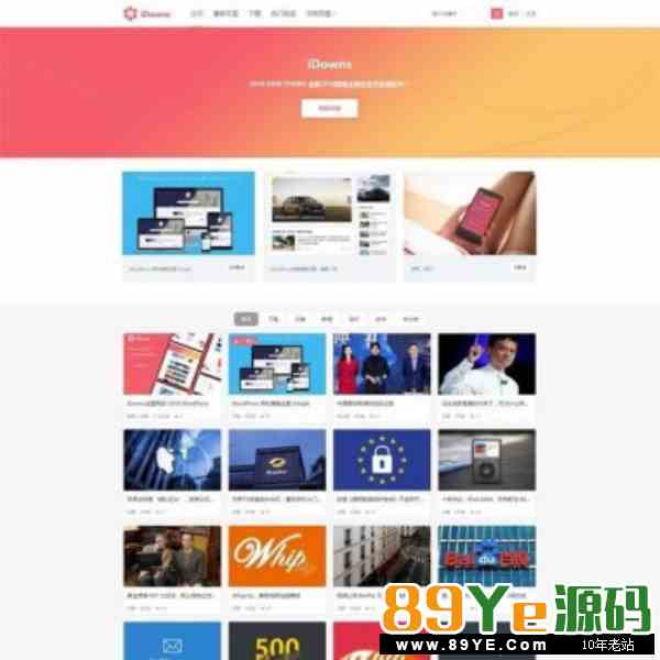 最新iDowns_V1.8.3虚拟资源分享下载类主题 WordPress模板(去加密授权正版)带会员和卡密插件