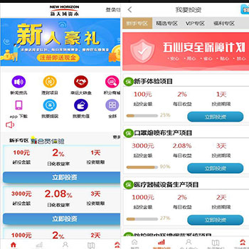 【首发】2020最新金融投资理财源码,新天域资本理财平台源码PHP下载带积分商城带客服系统